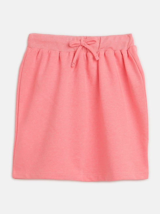 Girls Neon Pink Terry Mini Skirt