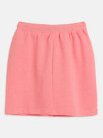 Girls Neon Pink Terry Mini Skirt