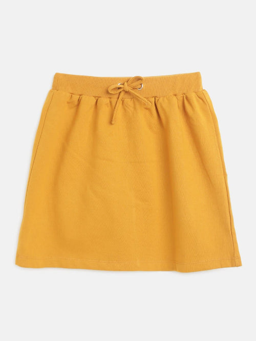 Girls Mustard Terry Mini Skirt