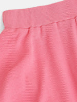 Girls Pink Rib Skater Skirt
