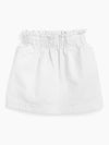 Girls White Twill Paperbag Waist Mini Skirt
