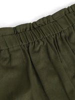 Girls Olive Twill Paperbag Waist Mini Skirt