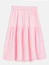 Girls Pink Seer Sucker Tiered Skirt