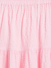 Girls Pink Seer Sucker Tiered Skirt