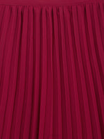 Girls Maroon Pleated Skirt