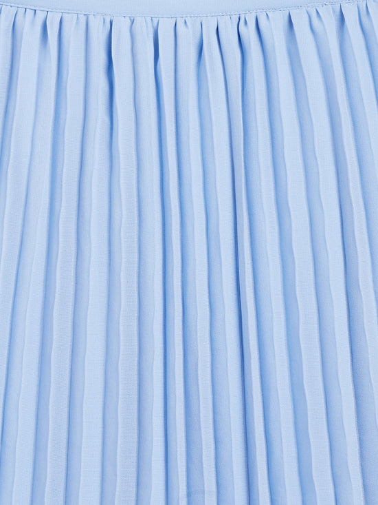 Girls Blue Pleated Skirt