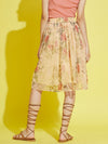 Girls Yellow Floral Tulle Gathered Skirt