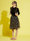 Girls Black Organza Honey Bee Gathered Skirt