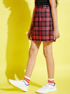 Girls Red & Black Check A-Line Skirt