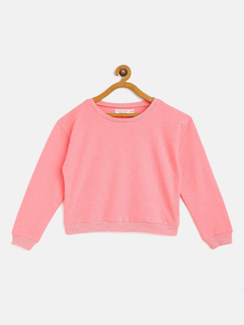 Girls Neon Pink Terry Sweatshirt