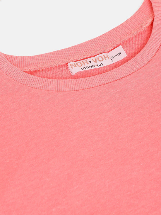 Girls Neon Pink Terry Sweatshirt