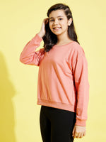 Girls Peach Terry Sweatshirt