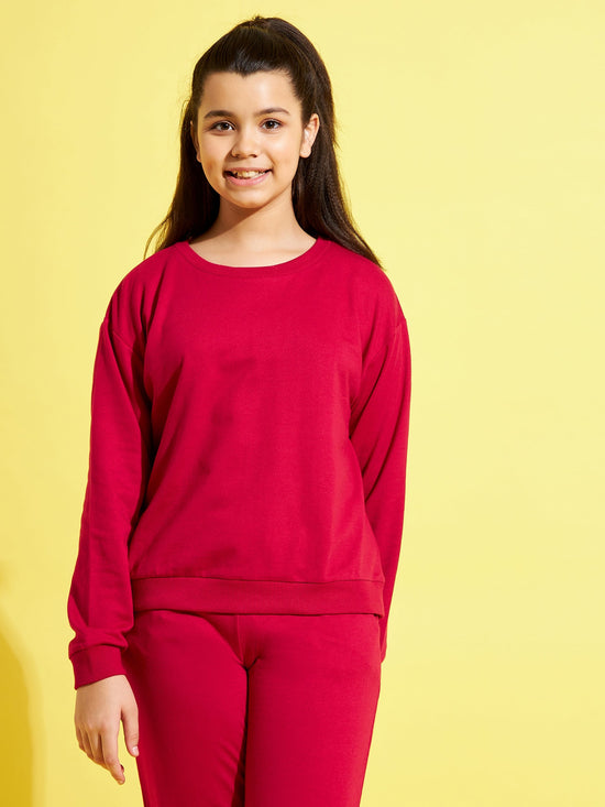 Girls Fuchsia Terry Sweatshirt