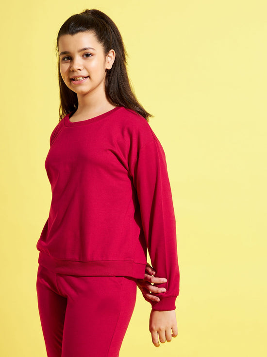 Girls Fuchsia Terry Sweatshirt