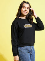 Girls Black YOU ARE SO Gold Print Sweatshirt