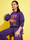 Girls Purple Terry LONDON Drop Shoulder Sweatshirt