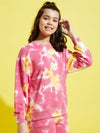 Girls Yellow & Pink Terry Tie Dye Oversize Sweatshirt