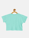 Girls Green Love Crop T-Shirt