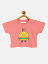 Girls Peach Burger Crop T-Shirt