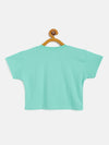 Girls Green What Crop T-Shirt