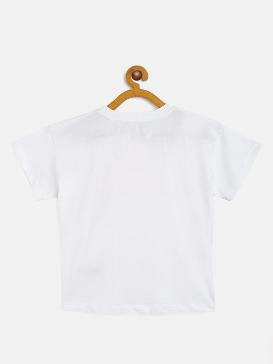 Girls White Doing-Nothing T-Shirt