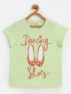 Girls Green Dancing Shoes T-Shirt