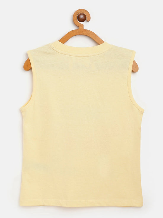 Girls Yellow Adventure Sleeveless T-Shirt