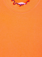 Girls Orange High Neck Rib Crop Top