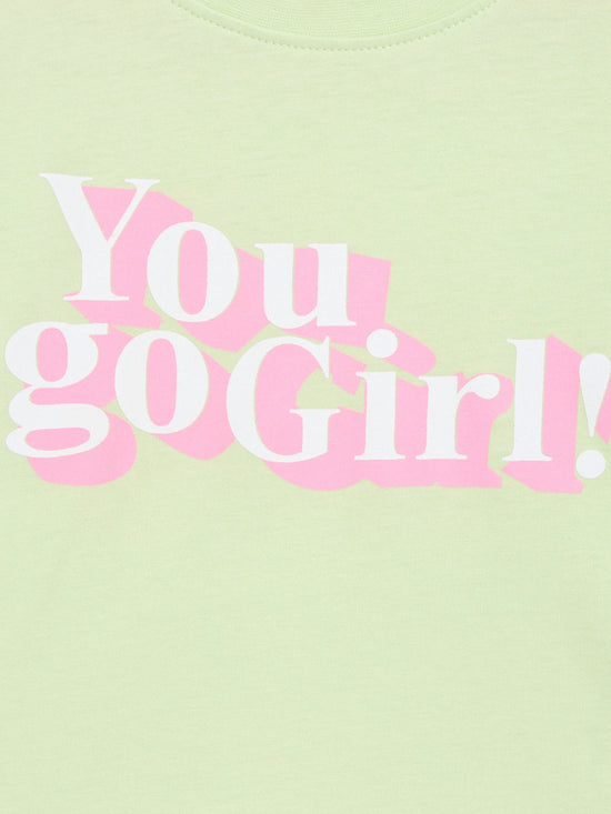 Girls Green You Go Girl Crop T-Shirt