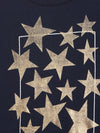 Girls Navy Stars Print T-Shirt