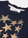 Girls Navy Stars Print T-Shirt