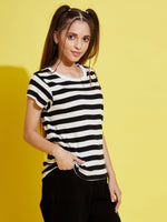 Girls Black & White Stripes T-Shirt