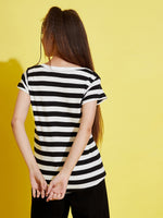 Girls Black & White Stripes T-Shirt