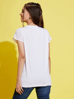 Girls White Schiffli Detail T-Shirt