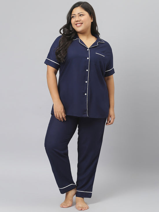 Women's Solid Rayon Night Suit Set