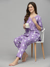 Women's Ikat Print Rayon Night Suit Set