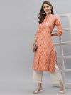 Women's Bandhani Printed Cotton Blend A-Line Kurta