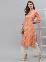 Women's Bandhani Printed Cotton Blend A-Line Kurta