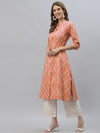 Women's Bandhani Printed Cotton Blend A-Line Kurta