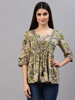 Women's Floral Printed Cotton Top