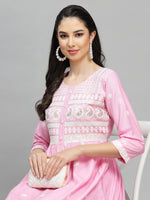 Stylum Women's Embroidered Rayon Flared kurta