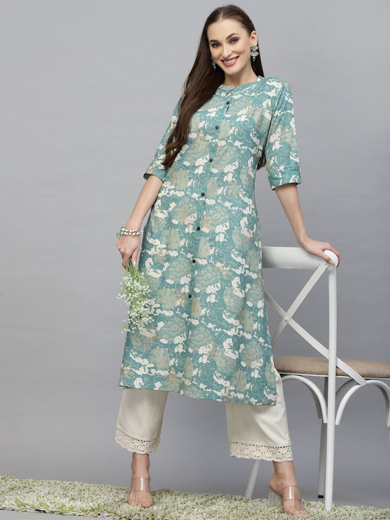 Women's Printed Rayon A-Line Kurta