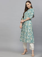 Women's Printed Rayon A-Line Kurta