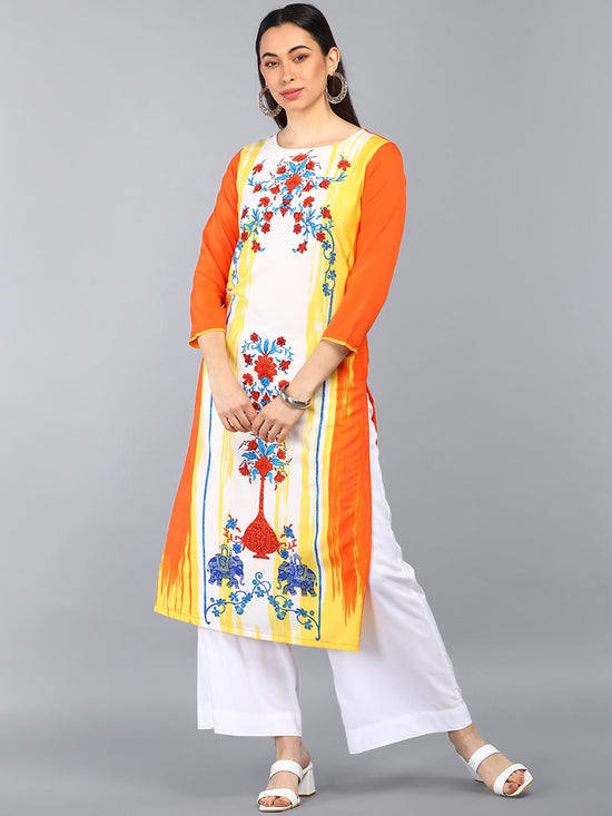 Ahika PolyCrepe Printed Kurta