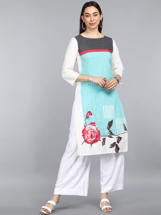 Ahika PolyCrepe Printed Kurta