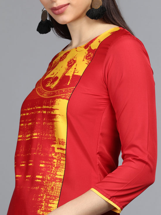 Ahika PolyCrepe Printed Kurta