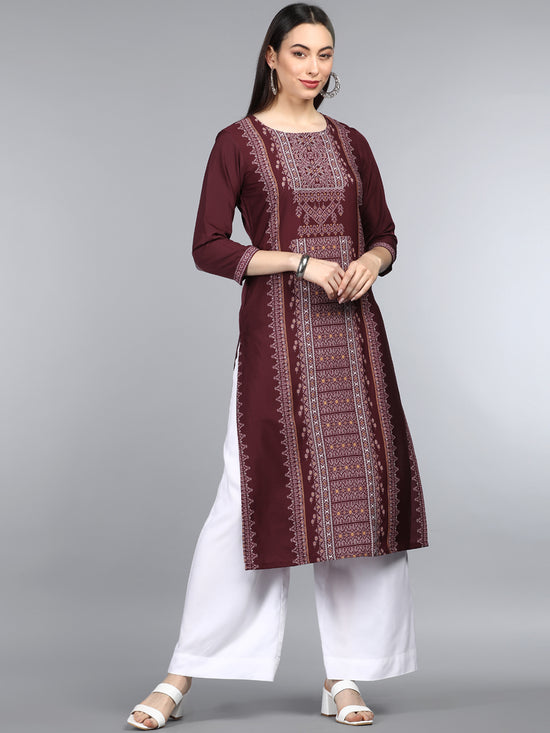 Ahika PolyCrepe Printed Kurta