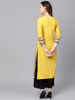 Ahika Women Crepe Fabric Trendy Festive Wear Yellow Color Printed Kurti 1