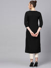 Ahika Women Crepe Fabric Simple Function Wear Black Color Kurti