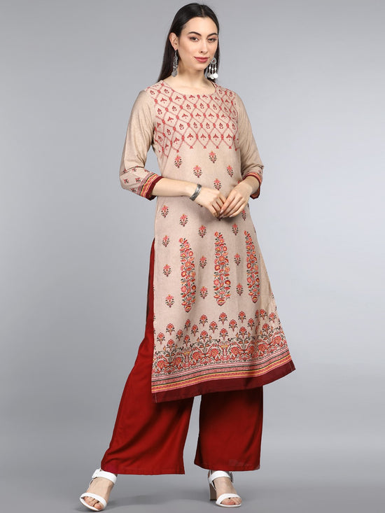 Ahika PolyCrepe Printed Kurta